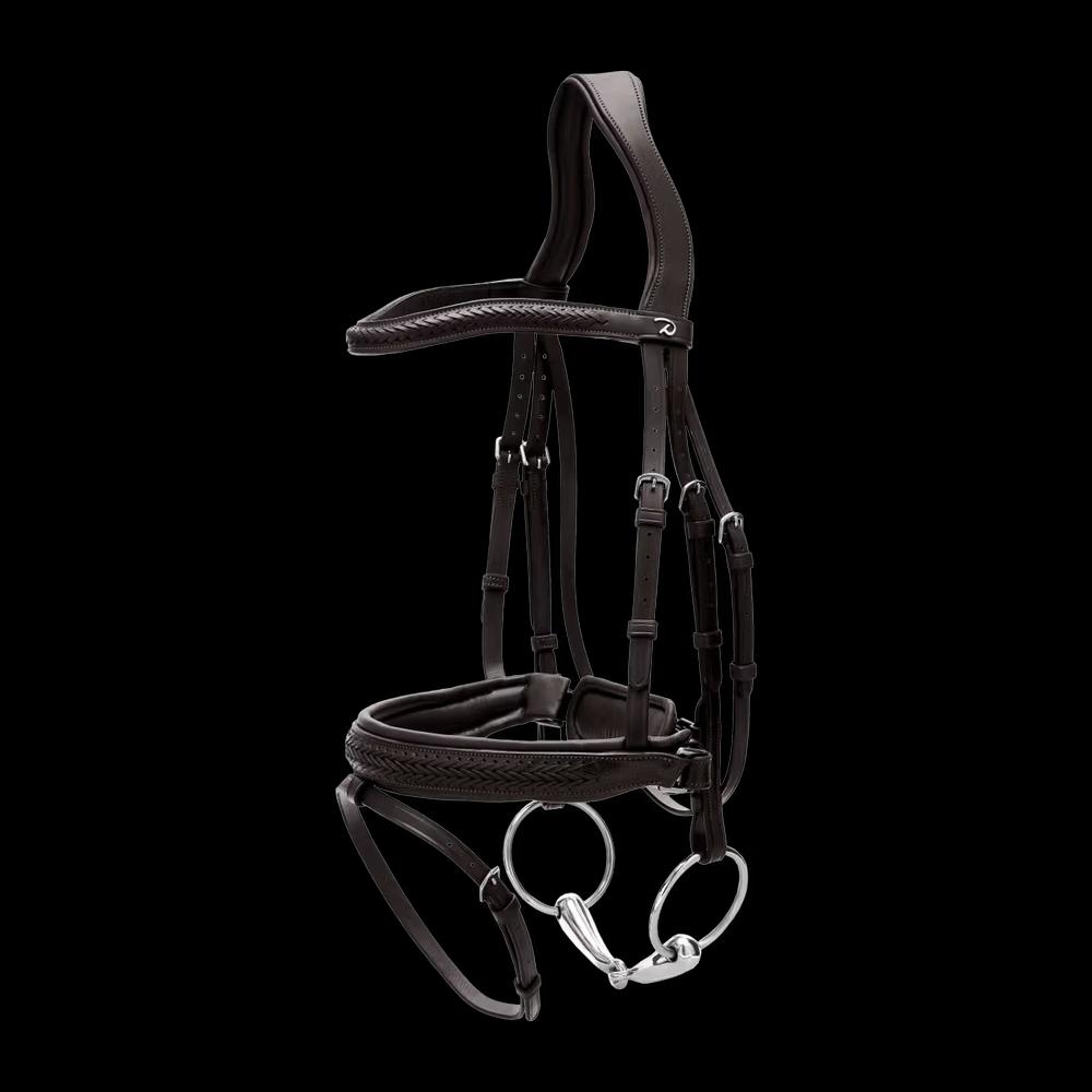 Plaited Flash Noseband Bridle with Pull back NE, black